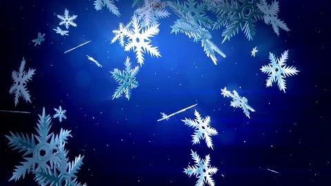 Decorative 3d snowflakes float in air on a blue background. Use as animated Stock Footage 81725950
