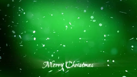 Decorative 3d snowflakes float in air in slow motion and shine at night on a Stock Footage 82539963