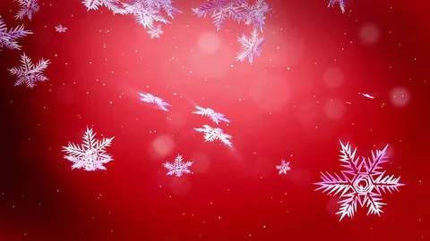 Decorative 3d snowflakes float in air on a red background. Use as animated Stock Footage 83383064