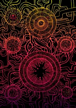 Decorative, abstract, background, psychedelic ethnic style Stock Illustration