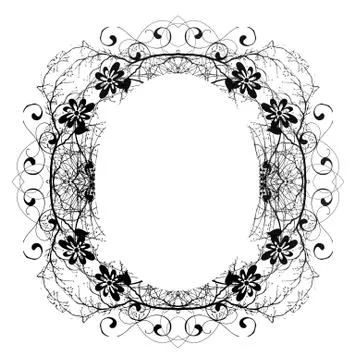 Decorative abstract digital design - circular frame Stock Illustration