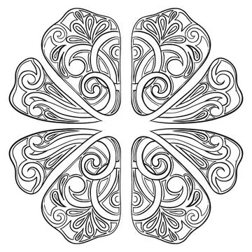 Decorative abstract element for decorating, creating prints or stencils Stock Illustration