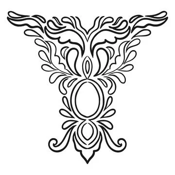 Decorative abstract element for decorating, creating prints or stencils Stock Illustration