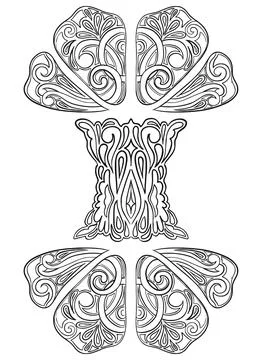 Decorative abstract element for decorating, creating prints or stencils Stock Illustration