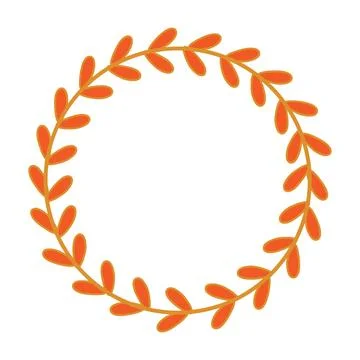 Decorative Abstract Leaves Wreath Empty Circle Frame Stock Illustration
