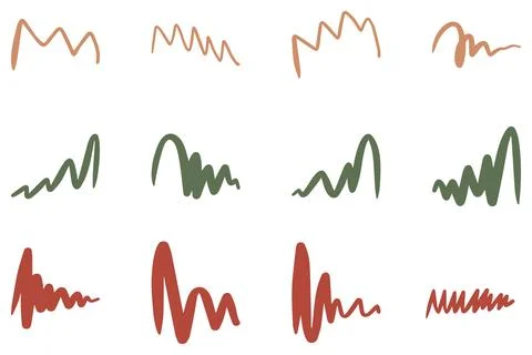 Decorative abstract line design set Stock Illustration