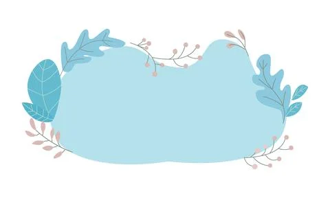 Decorative abstract shape with leaves semi flat color vector element Stock Illustration