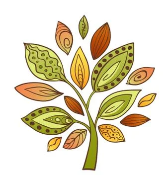 Decorative abstract tree Stock Illustration