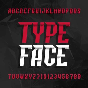 Decorative alphabet typeface. Type letters and numbers. Stock Illustration