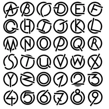 Decorative alphabet vector  set Illustrazione stock