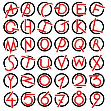 Decorative alphabet vector  set Illustrazione stock