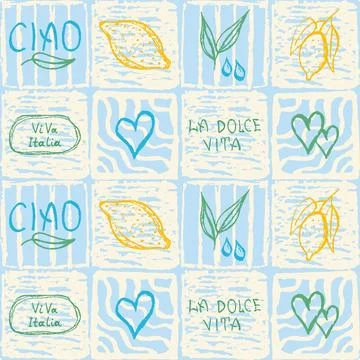 Decorative Amalfi style seamless pattern Illustrazione stock