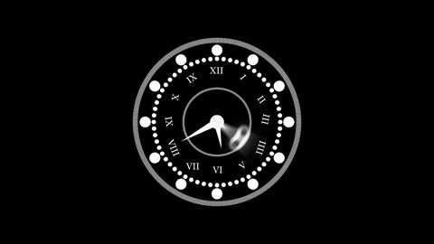 Decorative analog clock face with numbers and a blurred hand showing motion.. Stock Footage 336886211