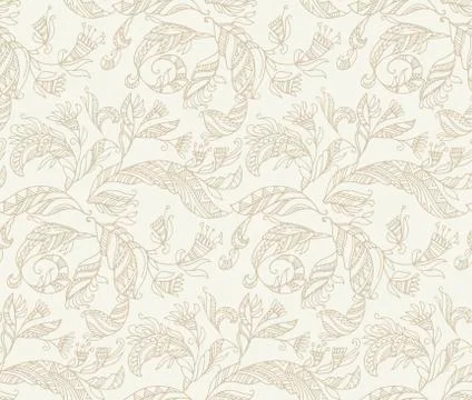 Decorative angel's feathers seamless pattern. Illustrazione stock