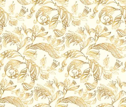 Decorative angel's feathers seamless pattern. 库存插图