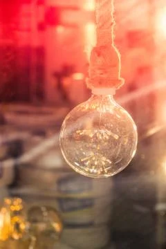 Decorative antique edison style light bulbs Stock Photos