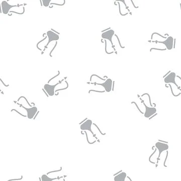 Decorative arab jug glyph vector seamless pattern Stock Illustration