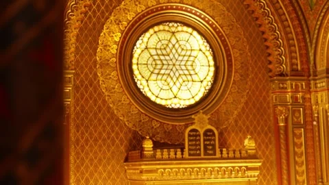 Decorative Arches and Columns in Warm Interior Light Stock Footage 323992639