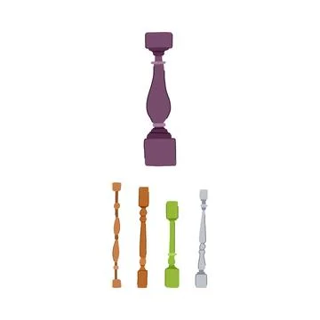 Decorative architectural baluster post railing design elements イラスト素材