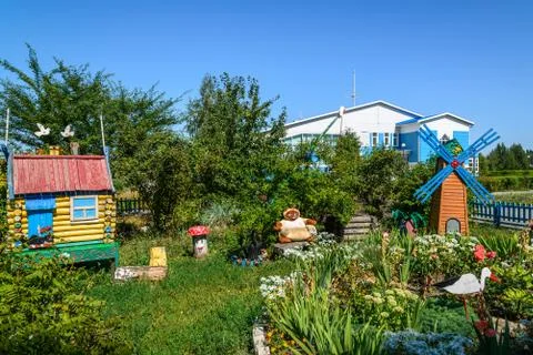 Decorative architectural elements in landscape design, Russia Stock Photos