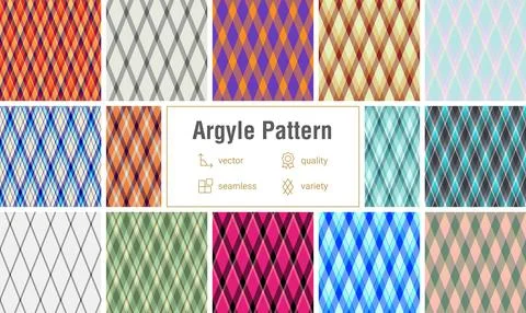 Decorative argyle pattern pack for Christmas crafts. Suitable for cutting mac Stock Illustration