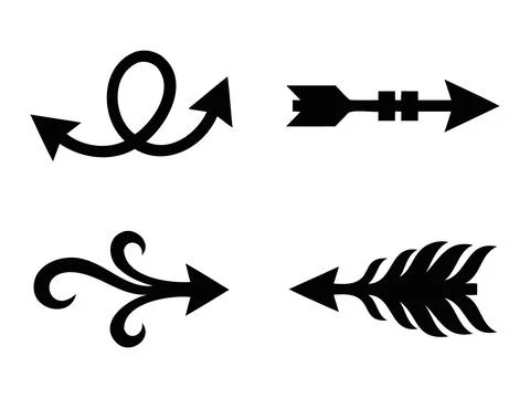Decorative arrow silhouette design vector illustration Stock Illustration