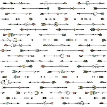 Decorative arrows seamless pattern. Repeated tribal native american elements Illustrazione stock