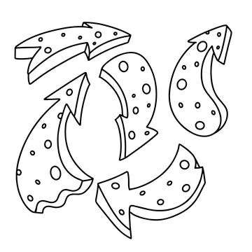 Decorative arrows set in hand drawn style on white background vector illust.. Stock Illustration