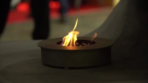 Decorative artificial fireplace Stock Footage 88560906