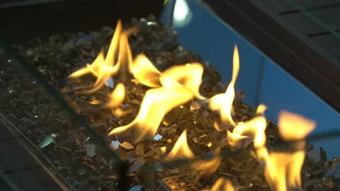 Decorative artificial fireplace Stock Footage 88680735