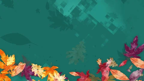 Decorative autumn frame of rotating yellow leaves abstract artistic background Stock Footage 249509713