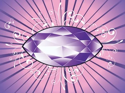 Decorative Background with Amethyst Stock Illustration
