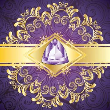 Decorative Background with Amethyst Stock Illustration