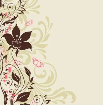 Decorative background with flowers Stock Illustration