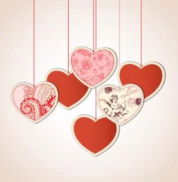 Decorative background with hearts Stock Illustration
