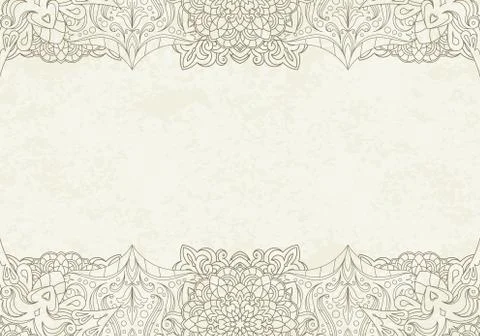 Decorative background with henna elements in East mandala style for text desi 스톡 일러스트