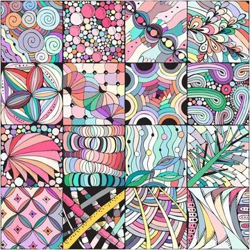 Decorative background made of different pieces Stock Illustration
