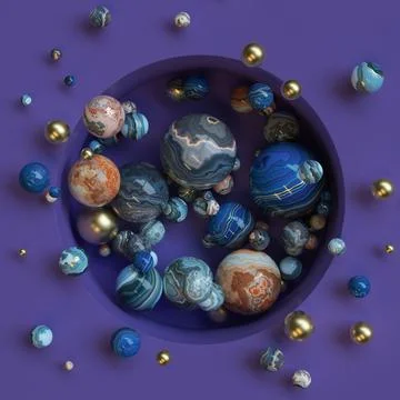 Decorative background of marble spheres. Stock Illustration