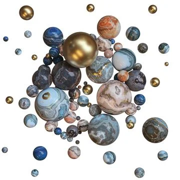 Decorative background of marble spheres. Stock Illustration