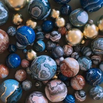Decorative background of marble spheres. Stock Illustration