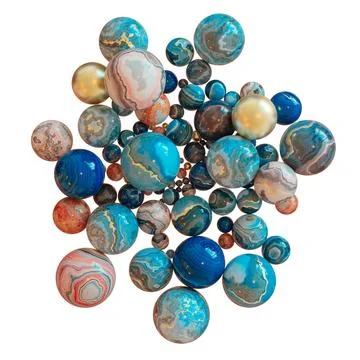 Decorative background of marble spheres. Illustrazione stock