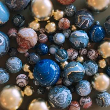 Decorative background of marble spheres. Stock Illustration