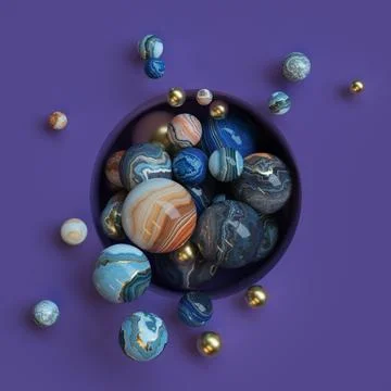 Decorative background of marble spheres. Stock Illustration