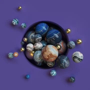 Decorative background of marble spheres. Stock Illustration