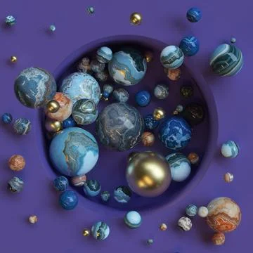 Decorative background of marble spheres. Stock Illustration