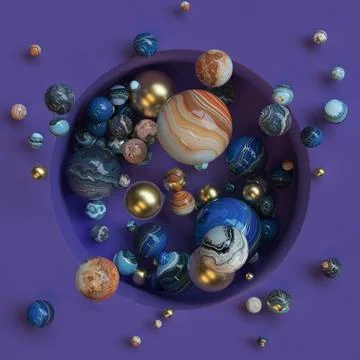 Decorative background of marble spheres. Stock Illustration