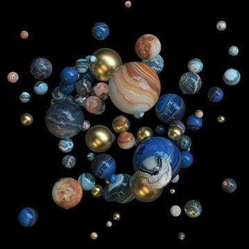 Decorative background of marble spheres. Stock Illustration