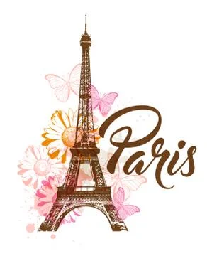 Decorative background with Paris Illustrazione stock