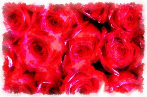 Decorative background with rose pattern, multicolored background. Stock Illustration