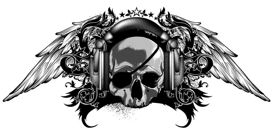 Decorative background with skull Stock Illustration